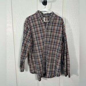 Vintage Carhartt Long Sleeve Button Flannel Shirt Men's Red Plaid Size Large EUC